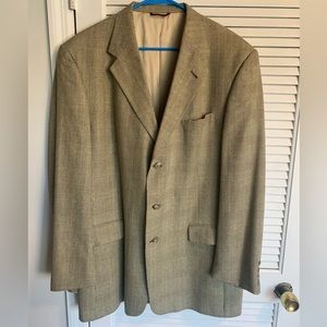 Hart Schaffner Marx men’s tan houndstooth 3 button sport coat size 46 XLong